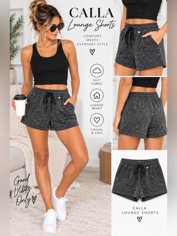 CALIA by Carrie Underwood Charcoal Speckled Athletic Lounge Shorts Size Small - Image 2