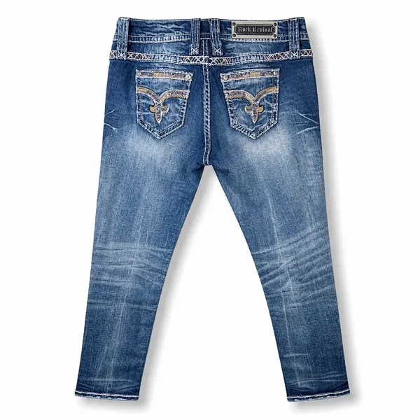 Rock Revival NWOT Charon Skinny Y2K Embellished Western Low Rise Jeans Size 30 - Image 6