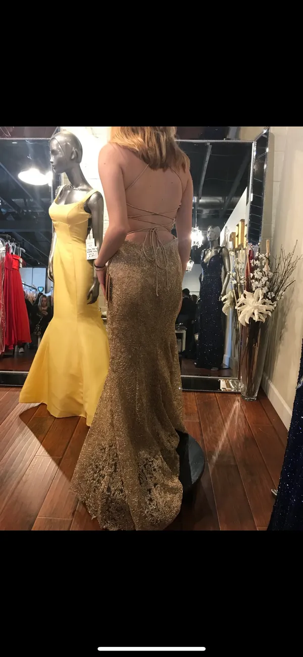 Amelia Couture Gold Mermaid Prom Dress - Image 5