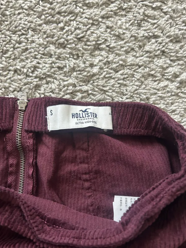 Dark red ribbed hollister skirt - Image 3