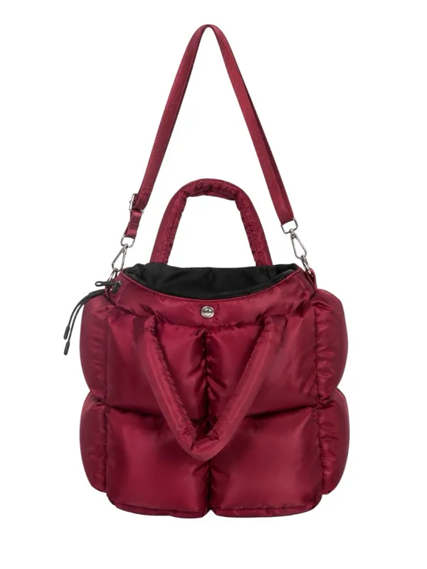 Katydid Wine Mini Puffer Tote Bag Burgundy Quilted Crossbody NWOT - Image 6