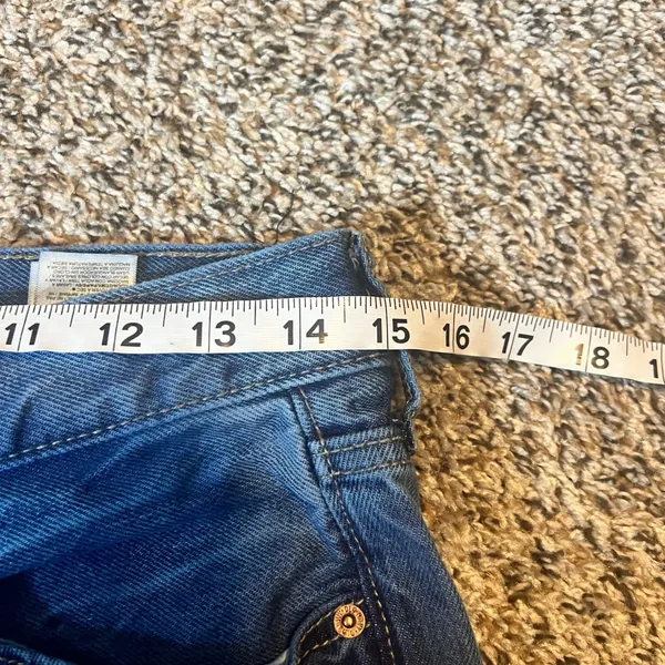 Old Navy High Rise Slouchy Straight‎ Jeans Women Size 4 Distressed Blue - Image 4
