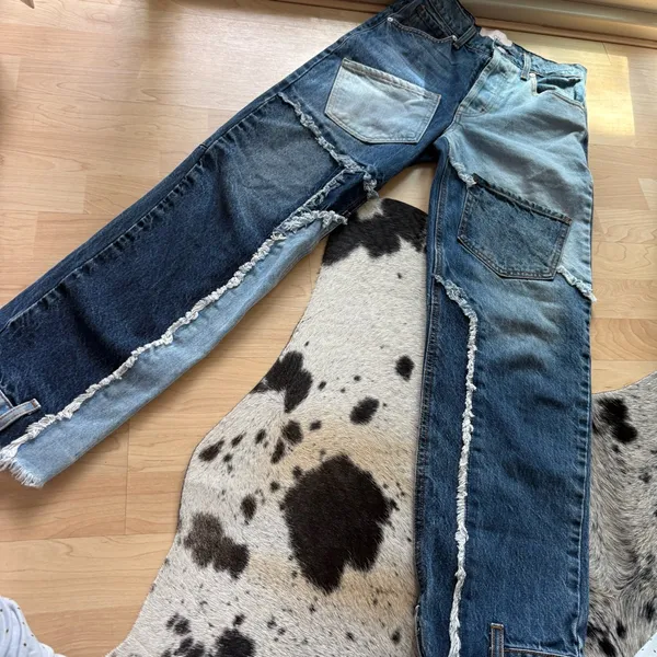 REVICE Matchmaker Love at First Sight Jeans Size 25 Patchwork High Rise Blue‎ - Image 6