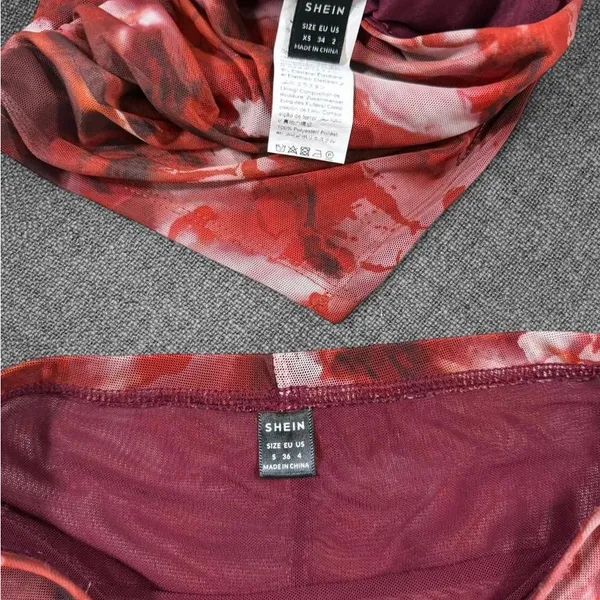 Red Marble Print Two Piece Set - Image 4