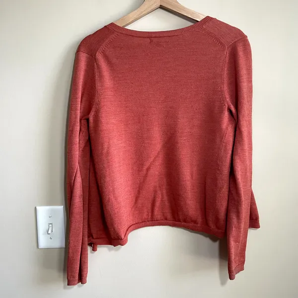 Gap wool blend peach coral open front cardigan women's size SP knit‎ sweater - Image 5