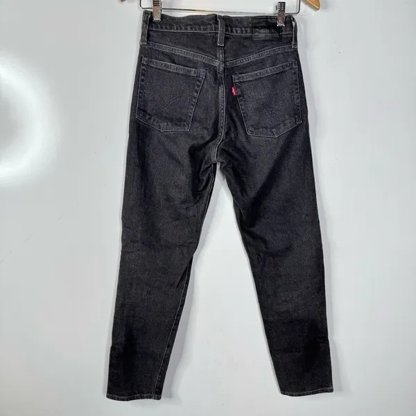 Levi's Washed Black Button Fly‎ Straight Leg Jeans Size 24 - Image 2