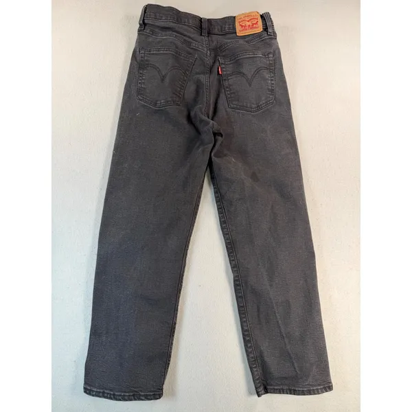 Levis Ribcage Straight Ankle Jeans Womens 28 Faded Black High Rise Button Fly - Image 11