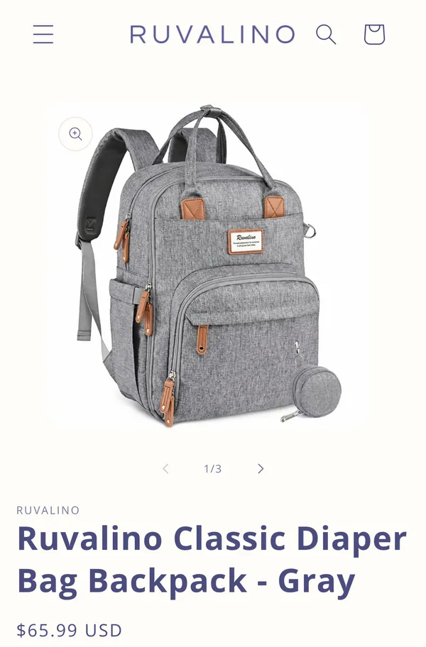 Ruvalino diaper bag Gray - Image 2