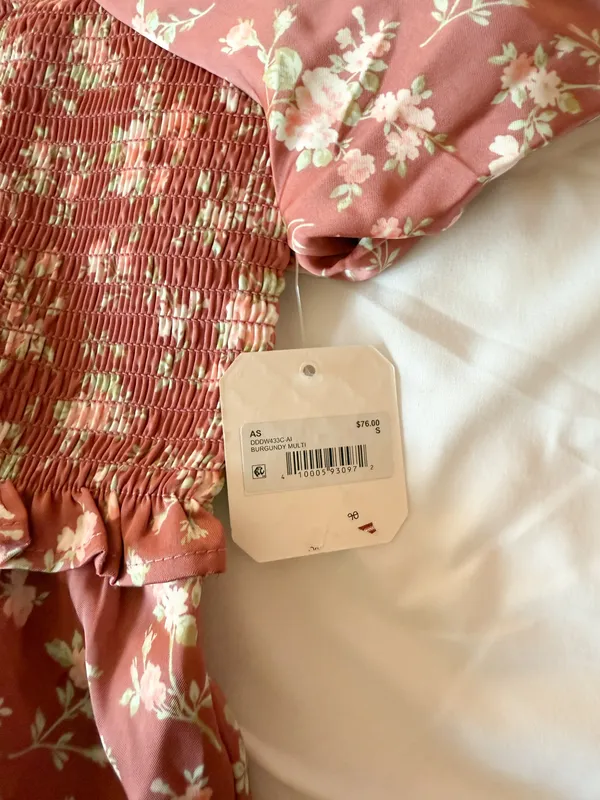 Altar’d State Burgundy Multi Cyrus Floral Mini Dress Size Small - Image 3