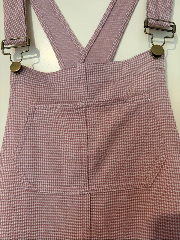 Polagram Pink Dusty Rose Houndstooth Overalls Size S - Image 5