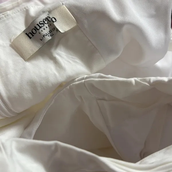 NWOT HOUSE OF CB 'Cupid' White Pleated Mini Dress sz L full cup tall - Image 8