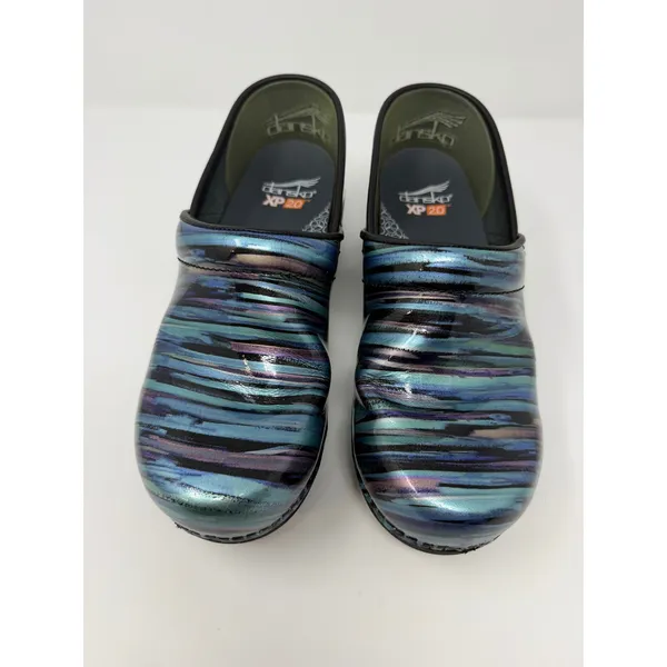 Dansko XP 2.0 Blue Purple Iridescent Metallic Clogs Professional Nursing Shoes - Image 2