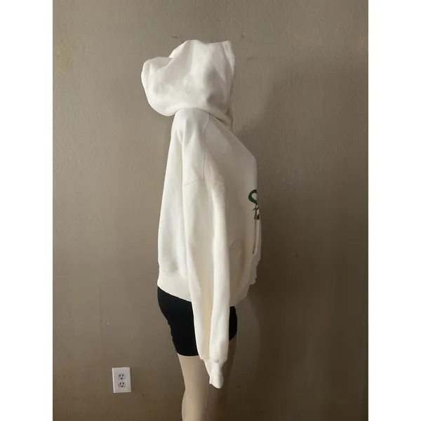 PacSun Unisex Small Butter Yellow Graphic Hoodie Find Beauty Floral Oversized - Image 5
