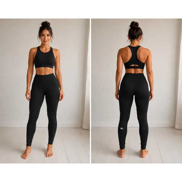 Alo Yoga Ebb to Train Black High Waisted Leggings Womens Size 4 Activewear - Image 2