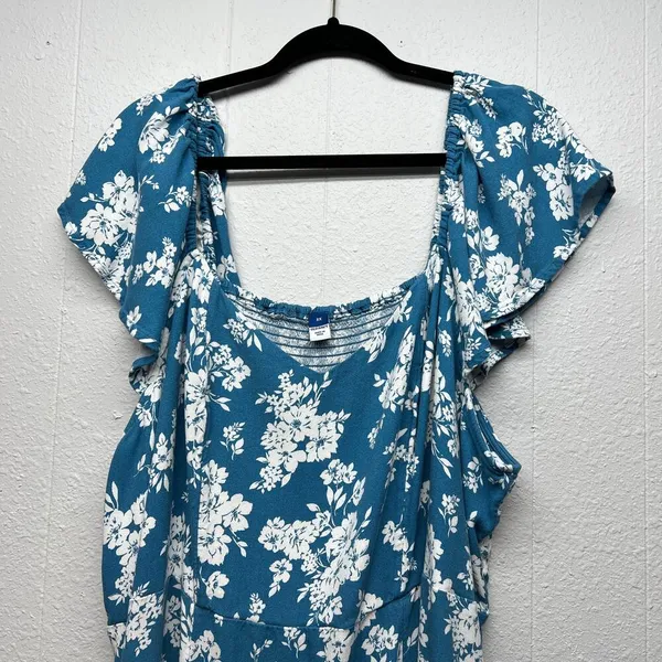 Old Navy Floral Maxi Dress Womens 3X Cottagecore Milkmaid Vacation Travel Fairy - Image 4
