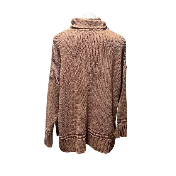 Aerie Sweater Womens Size M Brown Oversized Turtleneck Pullover Cozy Tunic - Image 4