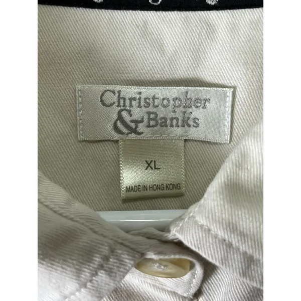 Vintage Y2K Whimsical Embroidered Dog Button Front Chore Jacket Ivory XL Puppies - Image 5
