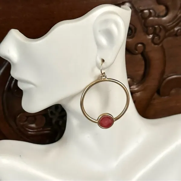 Chico’s Brooklyn gold tone and red earrings - Image 5