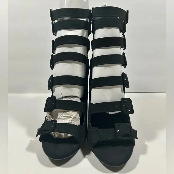 NIB!Olivia Jorgensen "Murray" 7 Buckles - Back Zipper - Pee a Boo Toe - Size 9 - Image 8