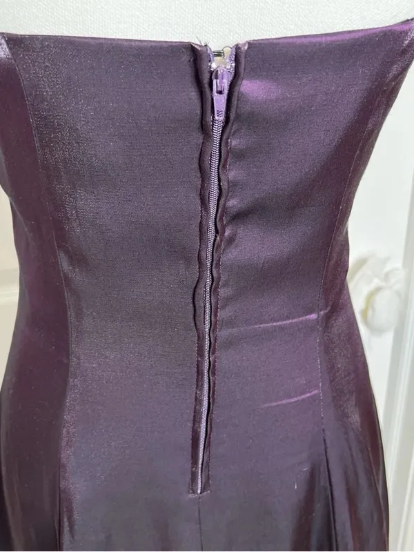 Zum Zum by Niki Livas Iridescent Metallic Purple Maxi bubble hem Dress - Image 9