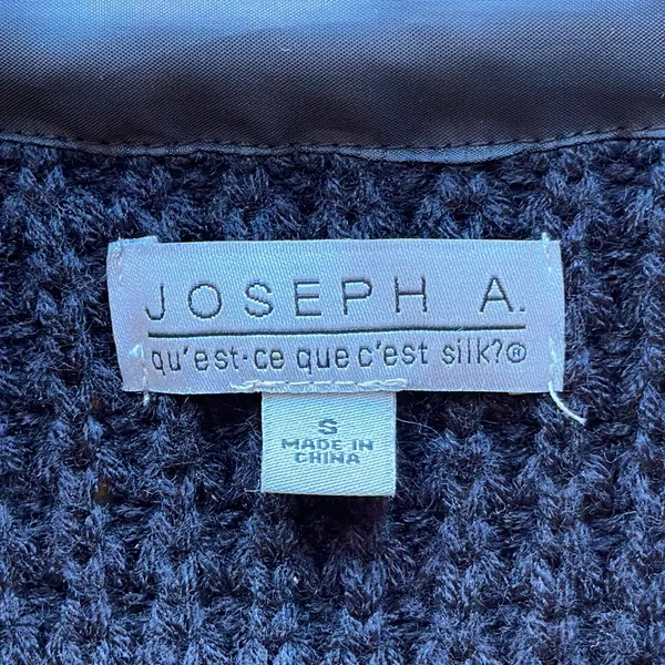NWOT Joseph A Faux Fur Cheetah Print Long Duster Vest Sweater in back size S - Image 2
