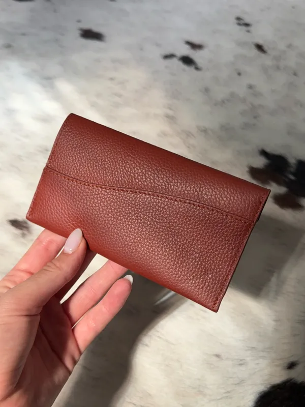 Polene Wallet Card Holder Brown Leather - Image 3