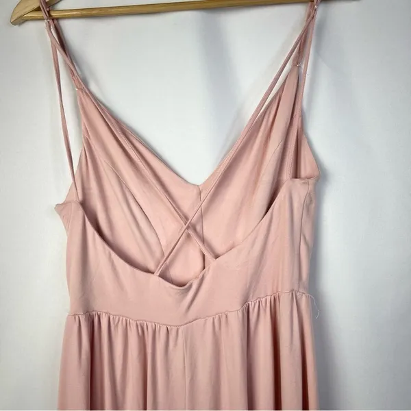 Poof Light Pink Cross Back Wide Leg Soft Material‎ Jumpsuit S - Image 4