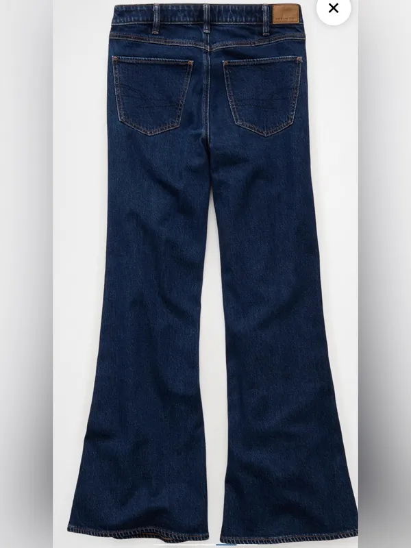 American Eagle High-Rise Flare Dark Blue Women’s Jeans - Image 4