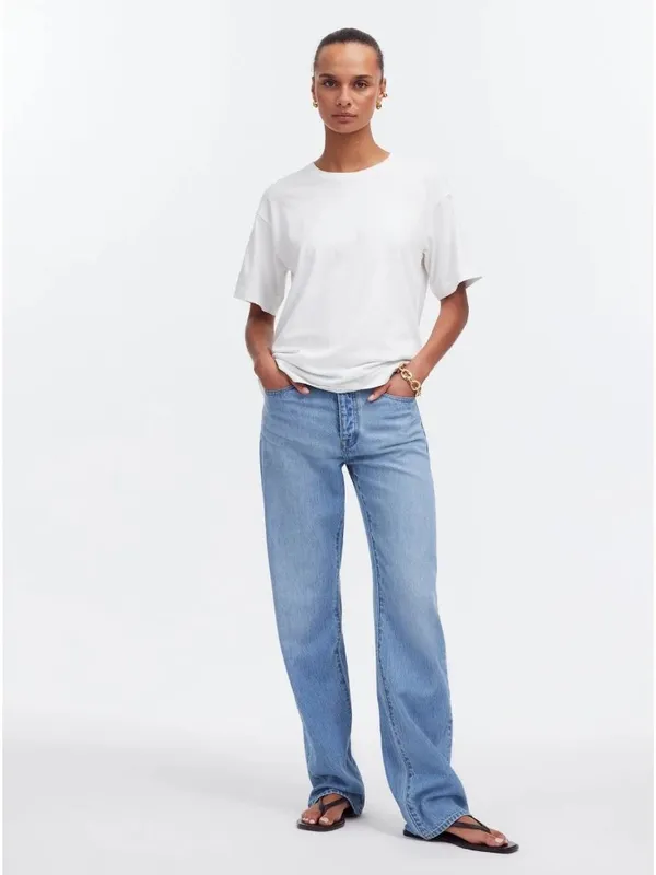 NWT *FLAWED* Madewell White Cotton Relaxed Oversized Tee - Size: Medium - Image 12