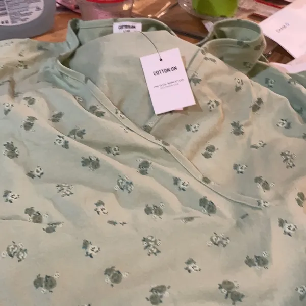Cotton On bessie crossover ditsy floral mini dress cool mint L new - Image 10
