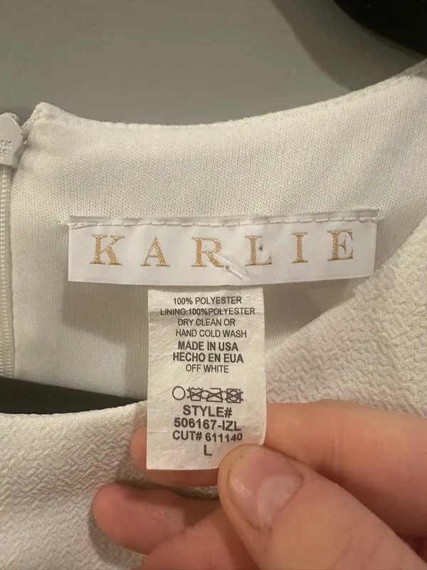 Karlie Off-White Textured Cutout Mini Dress - Image 3