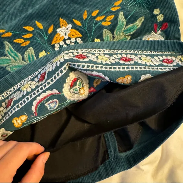 Embroidered Corduroy Skirt - Image 3