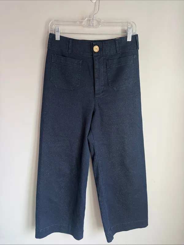 Anthropologie Maeve The Colette Sparkle Crop Wide-Leg Jeans 28 - Image 2