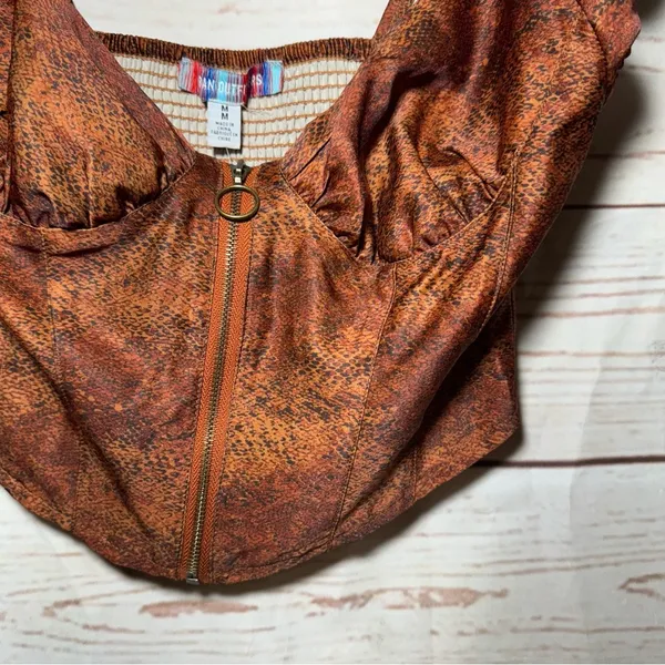 Urban Outfitters • Crop Top • Snakeskin Print • Brown • Medium - Image 3