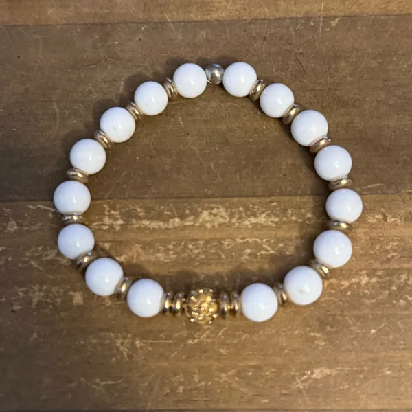 Natural stone stackable stretch bracelets Pink - Image 5