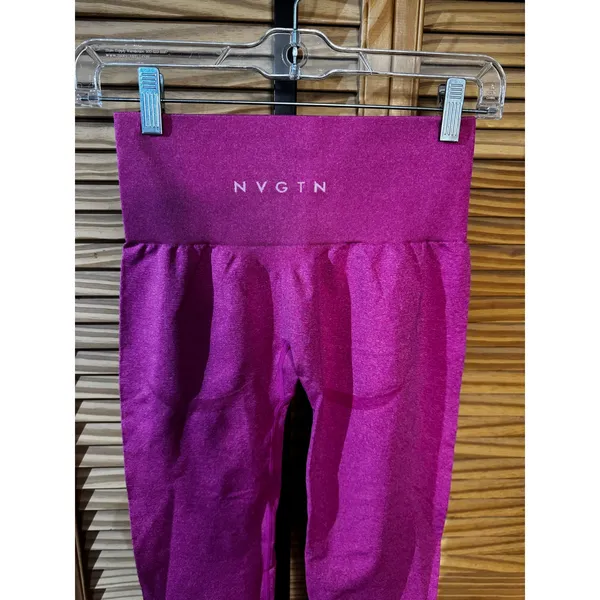 NVGTN Seamless High Waisted Leggings Womens Small Pink Workout Pants New - Image 4