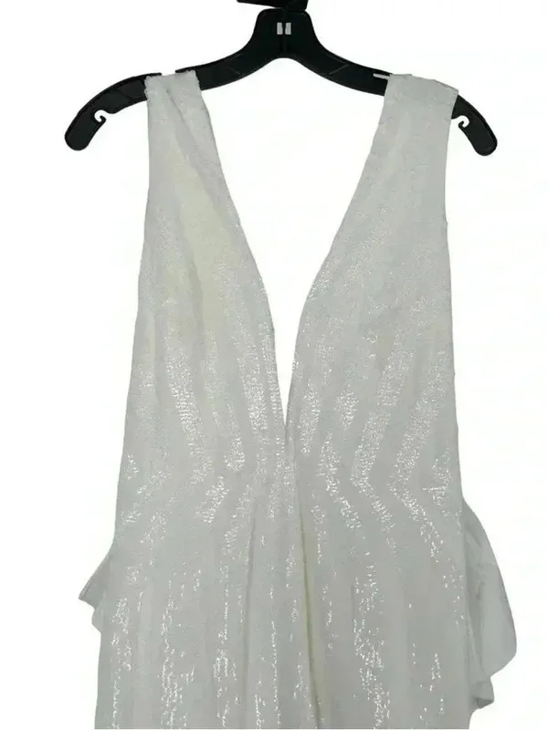 Rebecca Vallance Davina Bow Wedding Gown Ivory Mermaid Sequin Dress Sz 6 NWT - Image 9