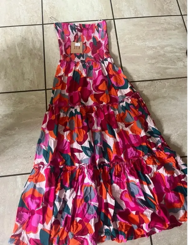 Abel the Label Anthropologie Floral Dress Maxi Strapless - Image 3