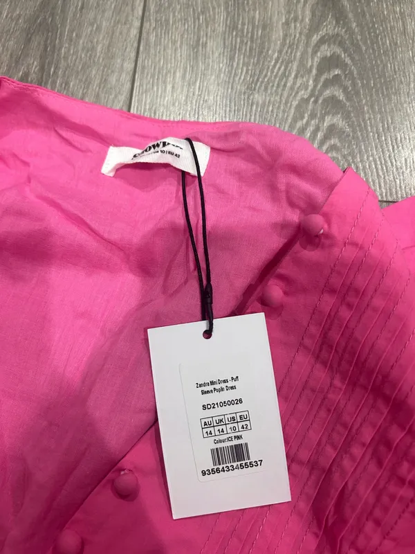 New Showpo Mini Dress Puff Sleeve Poplin Dress MSRP $119 - Image 5