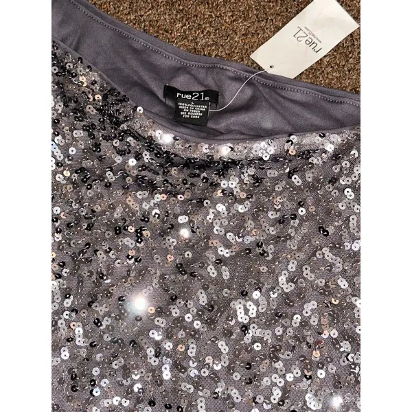 Rue 21 silver sequin one shoulder dress - Image 2