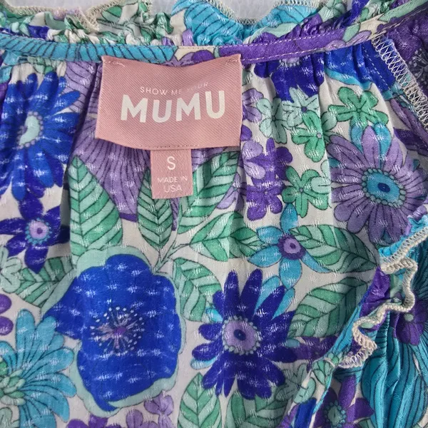 Show Me Your Mumu Floral Print Tiered Mini‎ Dress Long Sleeve Boho Size Small - Image 3