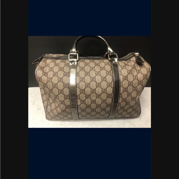 Authentic Gucci Brown and Bronze Supreme GG monogram Boston Bag - Image 2