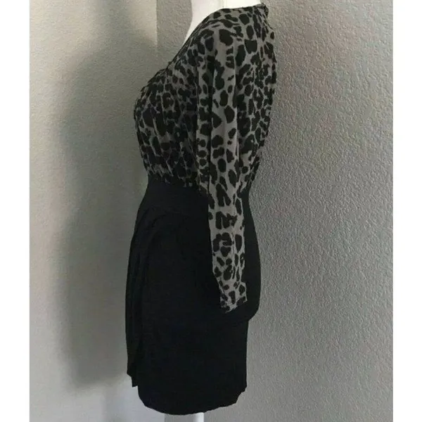 Asos Animal Print Long Sleeve Dress Size 4 - Image 3