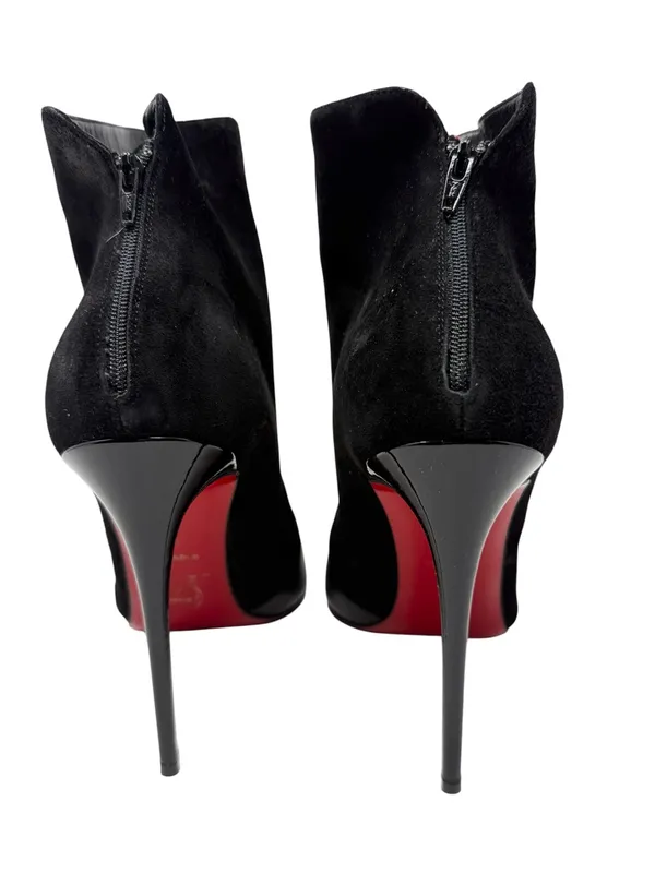 Christian Louboutin Gaetanina Black Leather Suede Almond Toe Ankle Boots Size 40 - Image 6