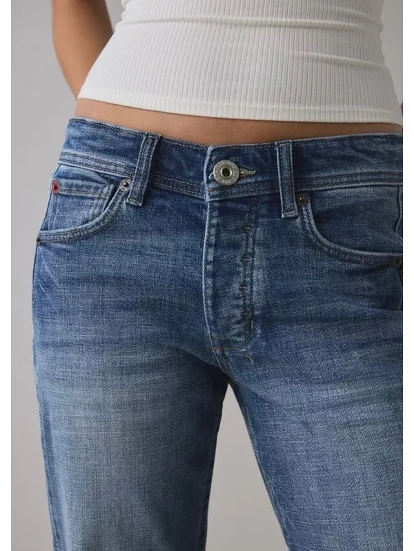UO BDG Teo Relaxed Low-Rise Bootcut Jeans Urban Outfitters NWT Oxford Blue 33 - Image 6