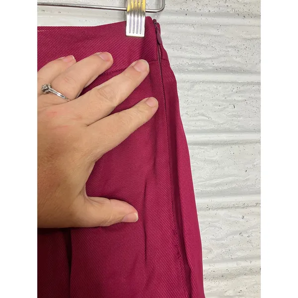 Massimo Dutti pleated wide leg pants trousers pink magenta women's size 6 modern - Image 5