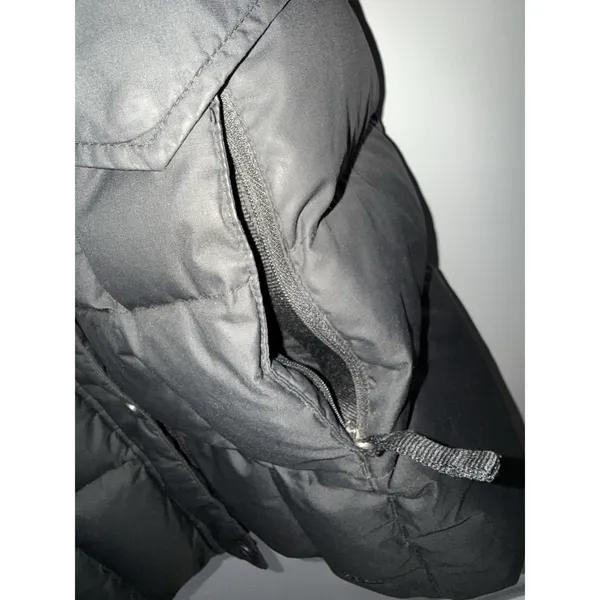 LL Bean Winter Down Jacket‎ Removable Hood Size XS Reg BLACK Blue - Image 3