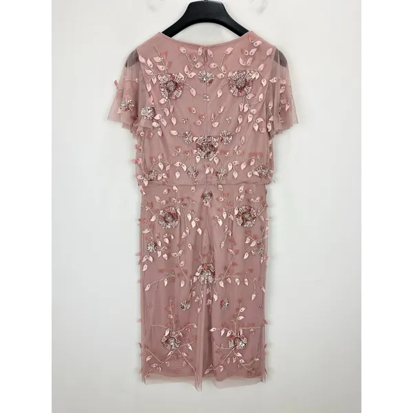 Adrianna Papell Beaded Sequin Dress Pink Floral Party Glam Cocktail US 4 NWT - Image 13