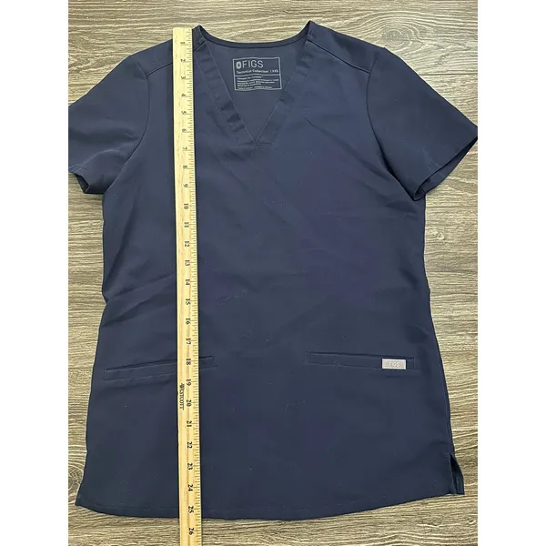 Figs Navy Blue V-Neck Scrub Top size XXS - Image 2