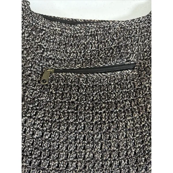 The Sak Bag Medium Hobo Purse Tote Coffee Tan Knit vacation bohemian summer - Image 2